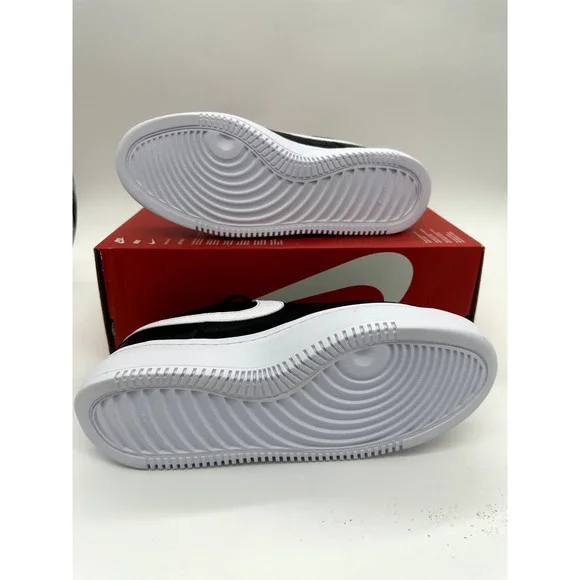 Nike Court Vision Alta Woman's size 11 Black leather / White Shoes DM0113 001 - Picture 3 of 6